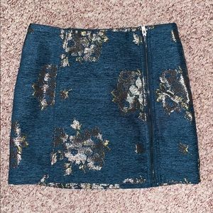 Free people gold foil high wasted skirt, size 6